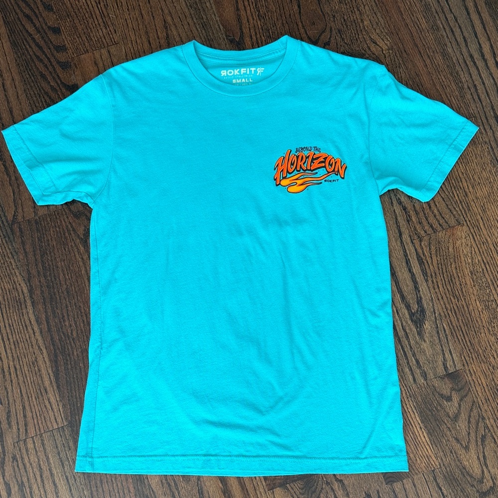 Rokit Horizon Graphic Tee in Aqua